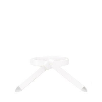 The Collection White skinny tie belt